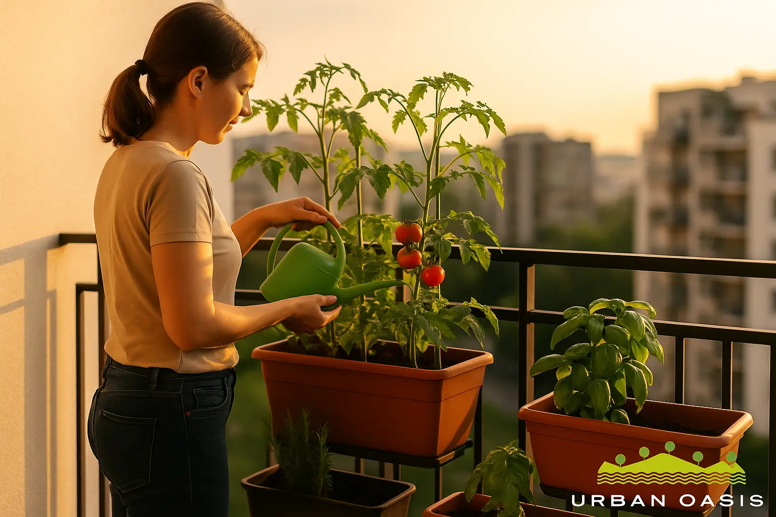 Huerto urbano en balcón